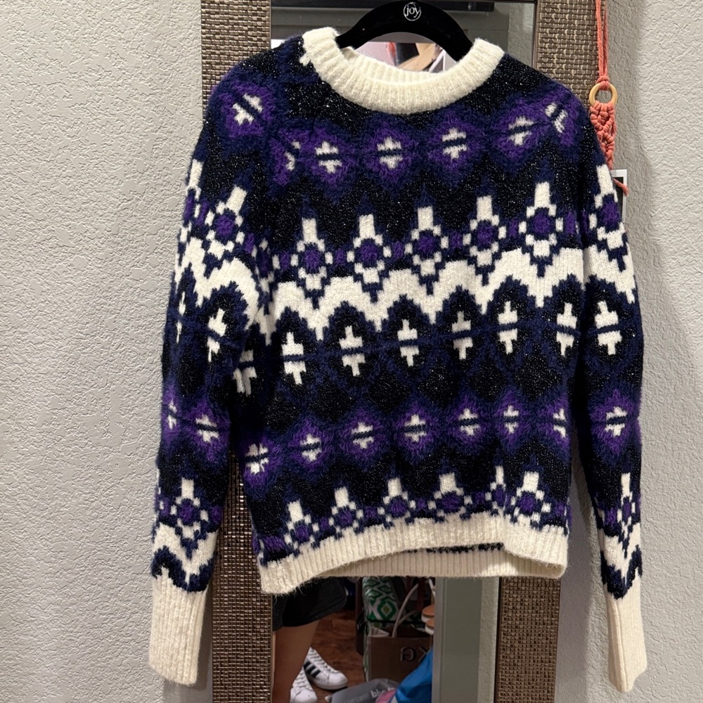 LIKE NEW The Drop Women's Valeria Fairisle Sweater